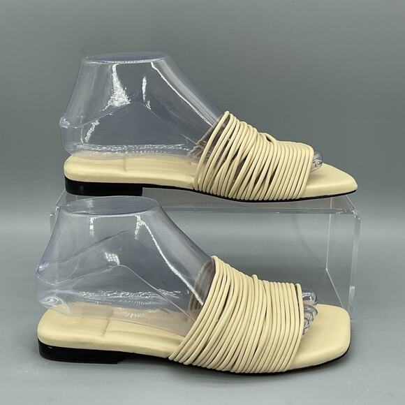 NEW Marc Fisher Women’s Maddie Flat Sandals Cream Size 6.5M - Picture 1 of 10